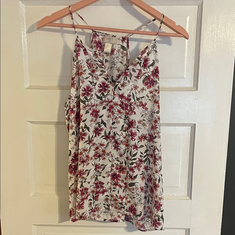 LOFT Floral Camisole in Red and Pink